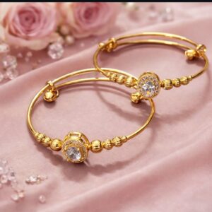 Ethereal Flora Adjustable Bangles – Expanding AD Stone Statement Set