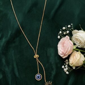 Nazar Protection Lariat – Adjustable Gold Chain Evil Eye Necklace