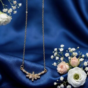 Blossom Arch Pendant – Marquise Crystal Floral Statement Necklace
