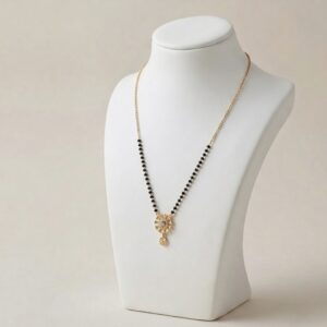 Elegant Floral Motif Gold-Plated Mangalsutra